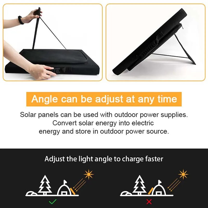 Zonnepaneel - Zonnepaneel opvouwbaar - Zonnepanelen - Monokristallijne zonnepanelen - Zonnepaneel camper - 100W - 18V - Vouwbaar Flexibel Zonnepaneel - Monokristallijne Zonnecel voor Camping en