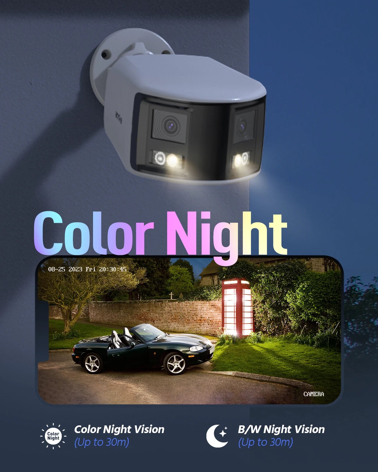 ANNKE 2/4pcs 8mp Smart Home Video Security Camera System 180° Dual Lens Security IP PoE Camera Human Vehicle Detection 4k Cam