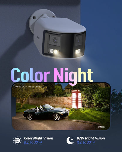 ANNKE 2/4pcs 8mp Smart Home Video Security Camera System 180° Dual Lens Security IP PoE Camera Human Vehicle Detection 4k Cam