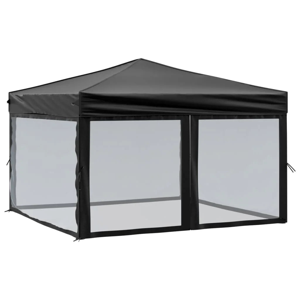 Vouwtent – Opvouwbare Tent – Partytent – Zonnetent – Water- En UV-Bestendig – Stevig Stalen Frame - 3x3 m -  Zwart