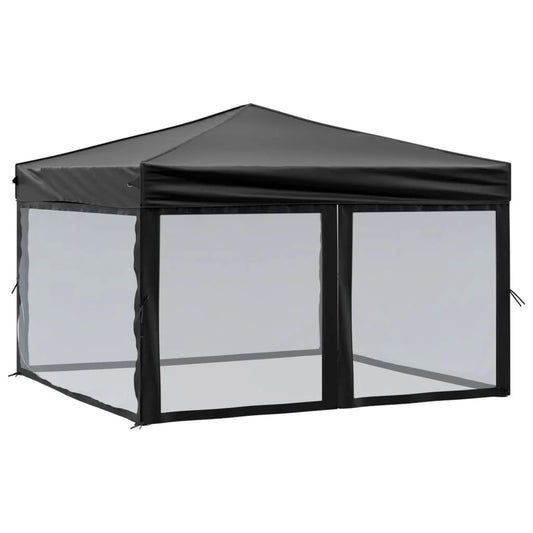 Vouwtent – Opvouwbare Tent – Partytent – Zonnetent – Water- En UV-Bestendig – Stevig Stalen Frame - 3x3 m -  Zwart