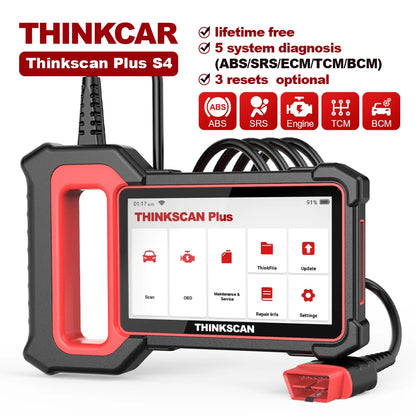 THINKCAR Thinkscan Plus S7/S6/S4 OBD2 Scanner Auto Diagnostic Tools Transmission /ABS/SRS Diagnosis Code Reader Automotive free - QUORE
