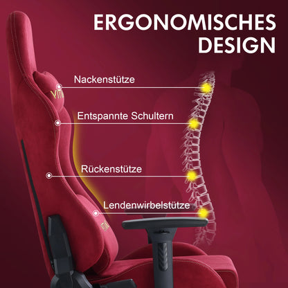 Gamingstoel – Gamestoel – Gaming Chair – Bureaustoel – Game Stoel – Ergonomisch – Verstelbare Hoogte – Suède Kunstleer