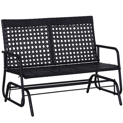 2-Persoons Schommelbank – Tuinbank – Schommelstoel – Buitenbank – Zithoek – Poly-Rattan – Ergonomische Rugleuning - QUORE