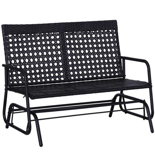 2-Persoons Schommelbank – Tuinbank – Schommelstoel – Buitenbank – Zithoek – Poly-Rattan – Ergonomische Rugleuning - QUORE