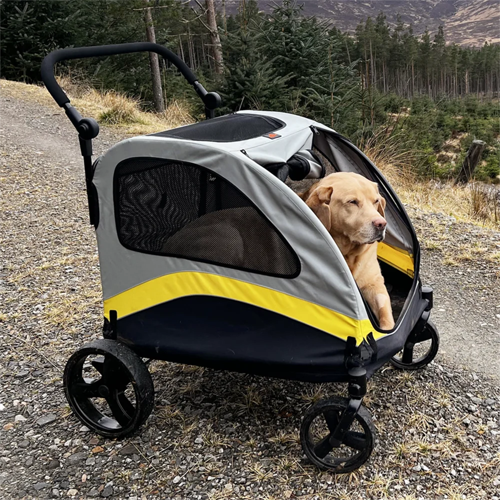 Hondenbuggy – Huisdierenwagen – Wandelwagen – Dierenwagen – Buggy – Opvouwbaar – Stevige 4-Wielige Constructie – Geschikt Tot 42 Kg