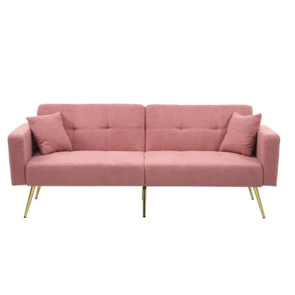 Sofa Bed – Slaapbank – Bedbank – Ombouwbank – Verstelbare Rugleuning – Velours Bekleed – Houten Frame