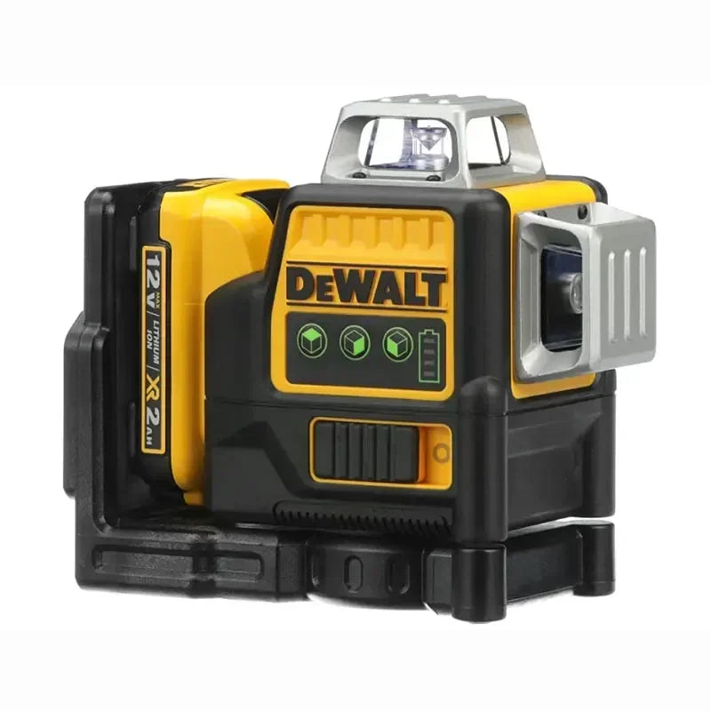 Dewalt - 360° Laserwaterpas - Zelfnivellerend - 3 Niveaus - Groene Stralen - 12 Lijnen - Pulsmodus Uitlijningslaser - Zonder Batterij - Zwart Geel