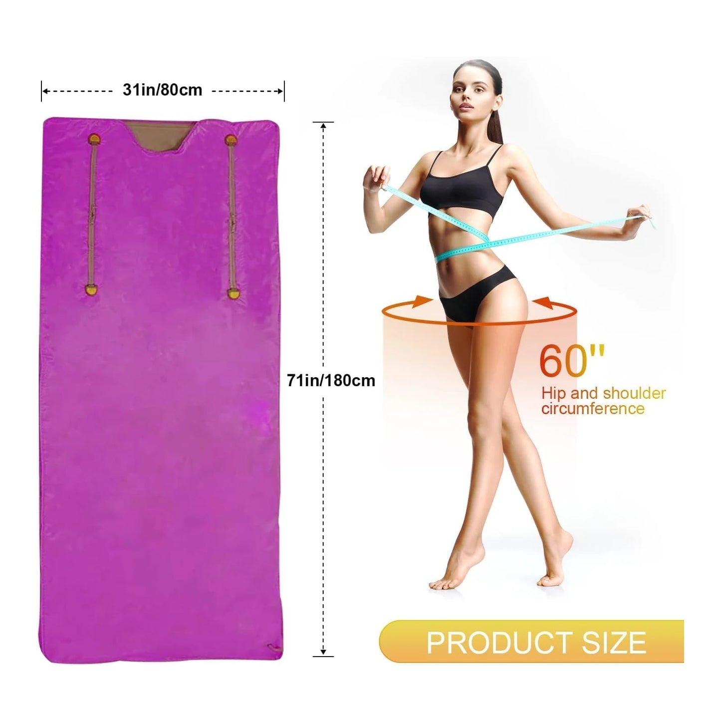 Sauna-deken – Infrarood Deken – Elektrische Sauna Wrap – Warmtedeken – Draagbare Saunadeken – 220V EU Plug – Diepe Infraroodwarmte – Verstelbare Temperatuur Tot 80 °C - QUORE