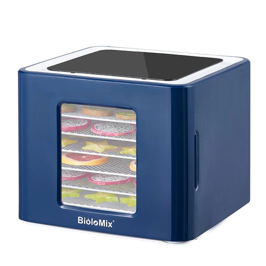 Voedseldroger – Voedseldehydrator – Snackdroger – Fruitdroger – Groentedroger – 6 Roestvrijstalen Trays – Digitale LED Touchbediening