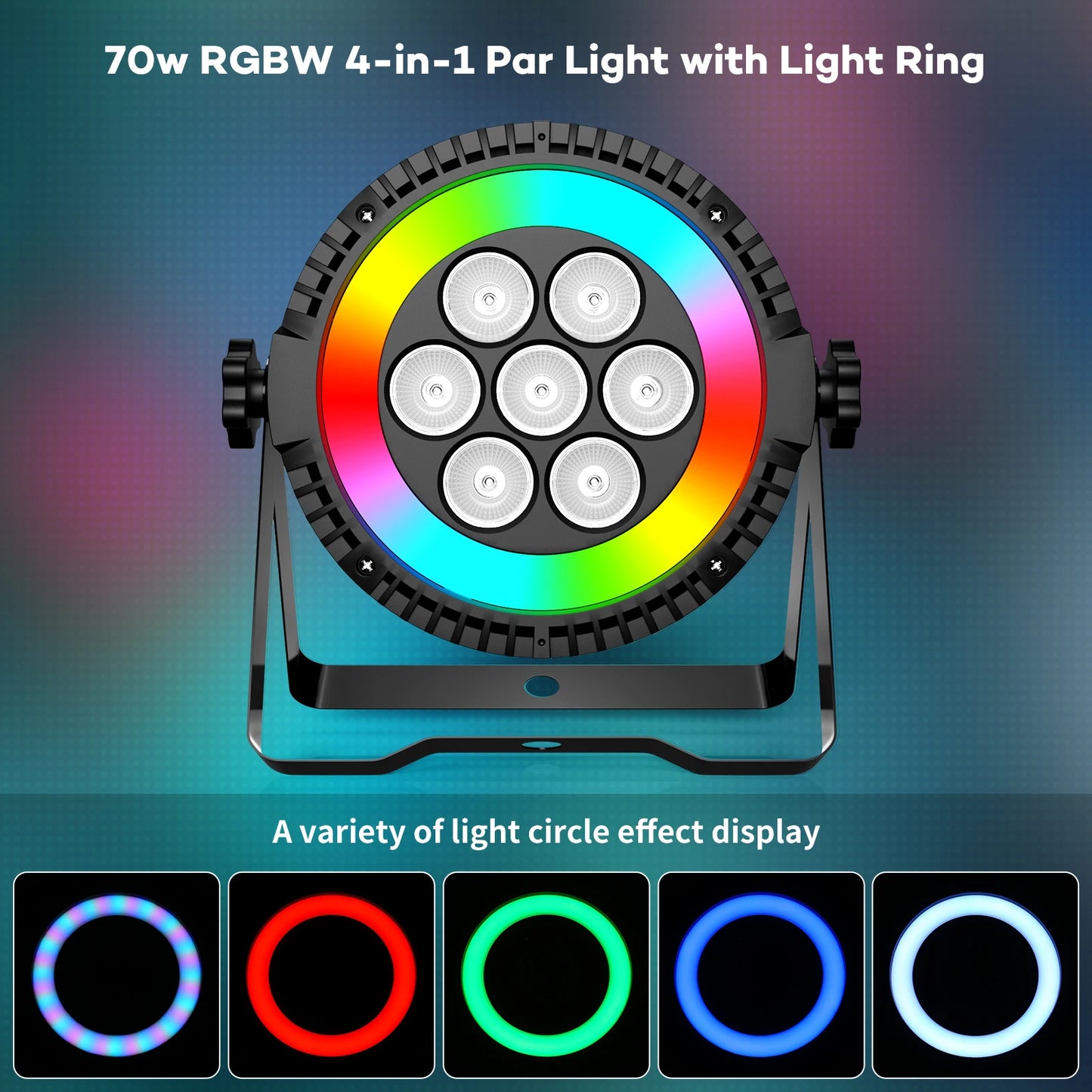 RGBW LED Par Verlichting – Stage Lamp – DJ Verlichting – Theaterlicht – Feestverlichting – EU Plug – 70W Vermogen – DMX512 Geluidgestuurd
