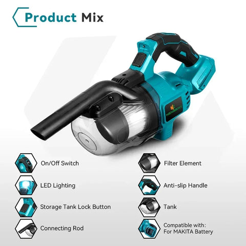 Cordless stick vacuum cleaner - Vacuum cleaner - Vacuum cleaner cordless - Vacuum cleaner - Vacuum cleaner cordless - 1000W - with 2 18V batteries