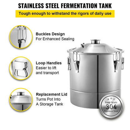 Distilleermachine Alcoholoven – Alcohol Destilleerder – Moonshine Still – Wijnmaker – Bierbrouwketel – 30 Liter – 304 Roestvrij Staal – Keramische Filter - QUORE