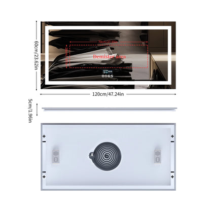 Led-Badkamerspiegel – Spiegel – Badkamerspiegel – Make-Upspiegel – Led-Spiegel – Bluetooth-Speaker – Anti-Condens - 120x60cm