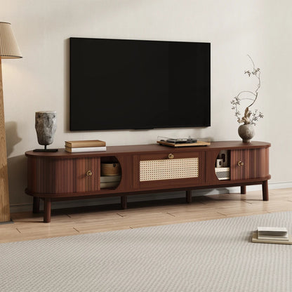 TV-Kast – TV-Meubel – Tv-Stand – Tv-Kast Met Opbergruimte – Meubelkast – Massief Mahoniehout – Geschikt Voor 50-59 Inch Televisies