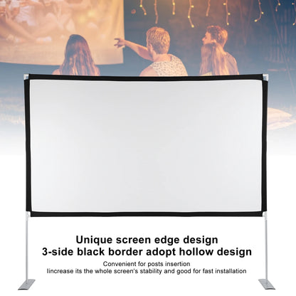 Projectiescherm 100 inch – 4K HD Beamer Scherm – Draagbaar Projectorscherm met Draagtas – 204x233 cm – Indoor & Outdoor – Opvouwbaar Projectiescherm voor Thuisbioscoop - Presentaties - Gaming
