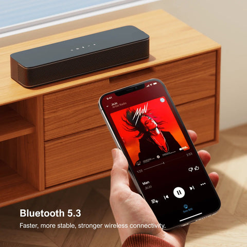 Soundbar - Soundbars voor TV - Soundbar met Subwoofer - Soundbar 120W – 2.1ch TV – Bluetooth 5.3 – Smart App - EQ-instellingen – Draadloos - Bedraad – Geschikt voor TV, PC & Gaming - Zwart