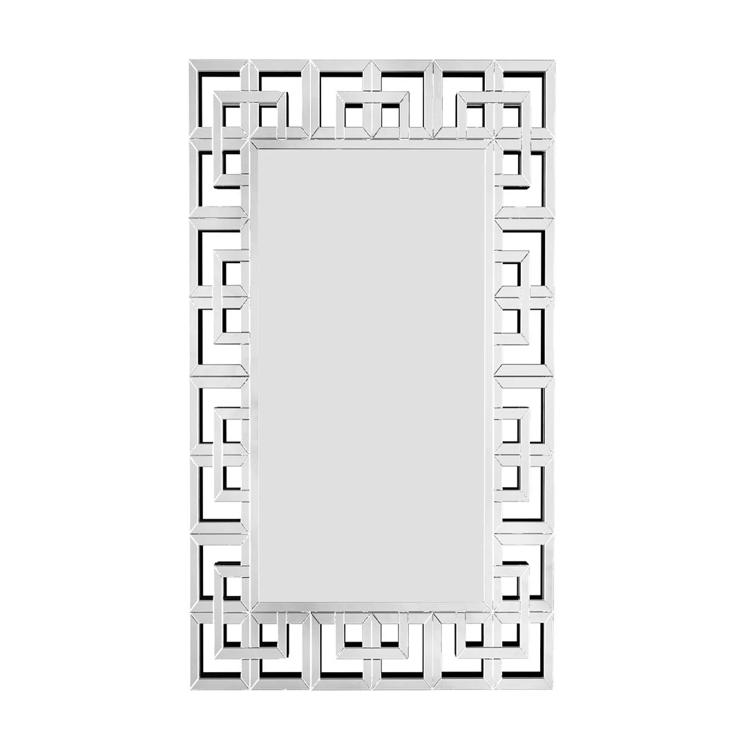 Wandspiegel – Muurspiegel – Decoratieve Spiegel – Zilveren Spiegel – Rectangulaire Spiegel – 120x70 cm – Schuin Afgeslepen Glasrand – MDF Achterzijde