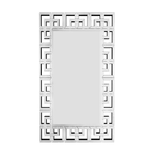 Wandspiegel – Muurspiegel – Decoratieve Spiegel – Zilveren Spiegel – Rectangulaire Spiegel – 120x70 cm – Schuin Afgeslepen Glasrand – MDF Achterzijde