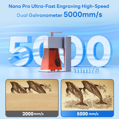 Nano Pro Lasergraveermachine – Lasergraveur – Laser Cutter – Laser Snijder – Laser Graveur – 12W Krachtige Laser – Flexibele Gravurehoek 0-360°
