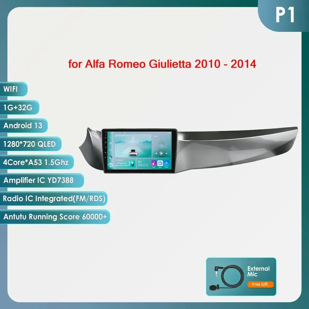 Carplay 4G 8581 Systems Android 14 Car Radio for Alfa Romeo Giulietta 2010 - 2014 Furgonato Multimedia Video Player GPS HeadUnit