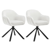Chair - Dining Chairs - Dining Chairs Set of 2 - Dining Chairs with Armrests - Upholstered - Ergonomic Chairs - 360° Rotatable - Living Room - Cream Velvet