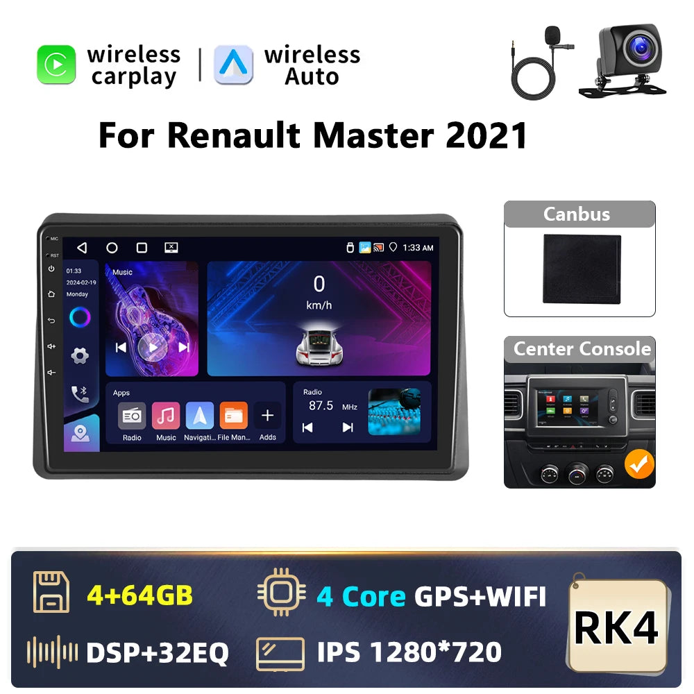 10,1" Android Autoradio – Multimedia Speler – 2DIN Stereo – Auto Radio – Carplay Android Auto – WiFi Verbinding – GPS Navigatie – 4x45W DSP Audio