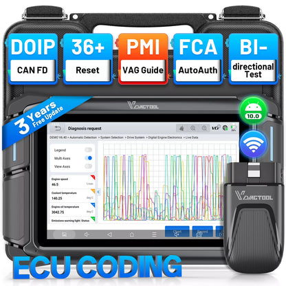 OBD2 Scanner – Autodiagnose Tool – Foutcode Lezer – Key Programmer – ECU Codeerder – Draadloos WiFi & Bluetooth – 36+ Reset Functies – 7 Inch Touchscreen