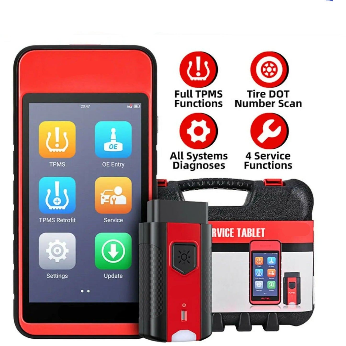 TPMS-Tool – Bandenspanningssensor Tester – Diagnosestation – Sensorprogrammer – 5,5-Inch Kleurentouchscreen – Bluetooth En Wi-Fi - Alleen TPMS-tool
