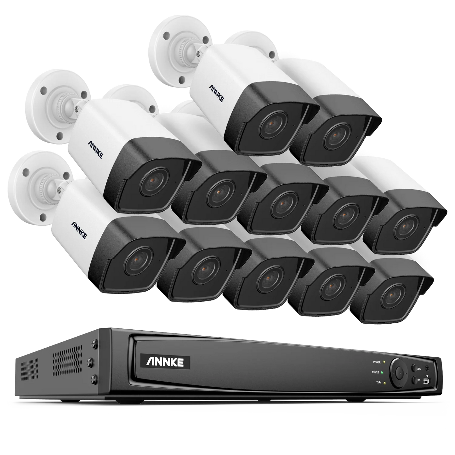 12-delige 5MP Beveiligingscamera Set – Camerabewaking – IP Camera Systeem – Nachtzicht Camera – CCTV Kit – Bewegingsdetectie 2.0 – Weerbestendig IP67 Design