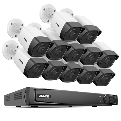 12-delige 5MP Beveiligingscamera Set – IP Camera Systeem – CCTV Beveiliging – NVR Camera Set – Draadloos Bewakingscamera – Nachtzicht tot 30m – PoE Ondersteuning