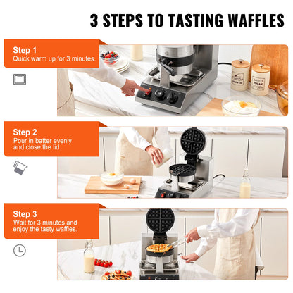 Wafelijzer - Wafelmaker - Ronde Wafelmaker - Wafelmix - Poffertjesmaker - Poffertjespan - Poffertjespan Inductie - Poffertjespan Elektrisch - met Teflon-Coating en RVS Behuizing