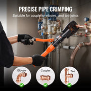 Vevor - Crimping Tool - Hydraulic Crimper - TH16 TH20 TH26 TH32 Quick Change Jaws - For Confined Space Tees - Copper Pipe Fittings - Orange