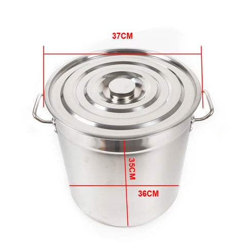 Soup pan - Soup pot - Cooking pans - Stew pan - Soup kettle - 35L - Stainless steel soup pan with lid - With stainless steel lid