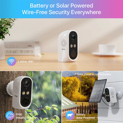 Beveiligingscamerasysteem - Draadloze Camera - Camerabewaking - 8 Kanaals NVR - 3MP Camera’s - Buiten Gebruik - Nachtzicht & Audio - 4 Camera's