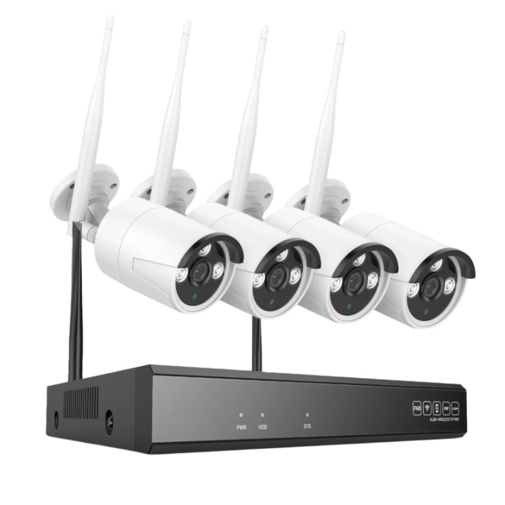 Beveiligingssysteem – Draadloos Bewakingssysteem – 4 Stuks Camera – HD Camera’s – 8CH NVR – 5MP Resolutie – Nachtzicht – Tweeweg Audio - Geen Ingebouwde HDD