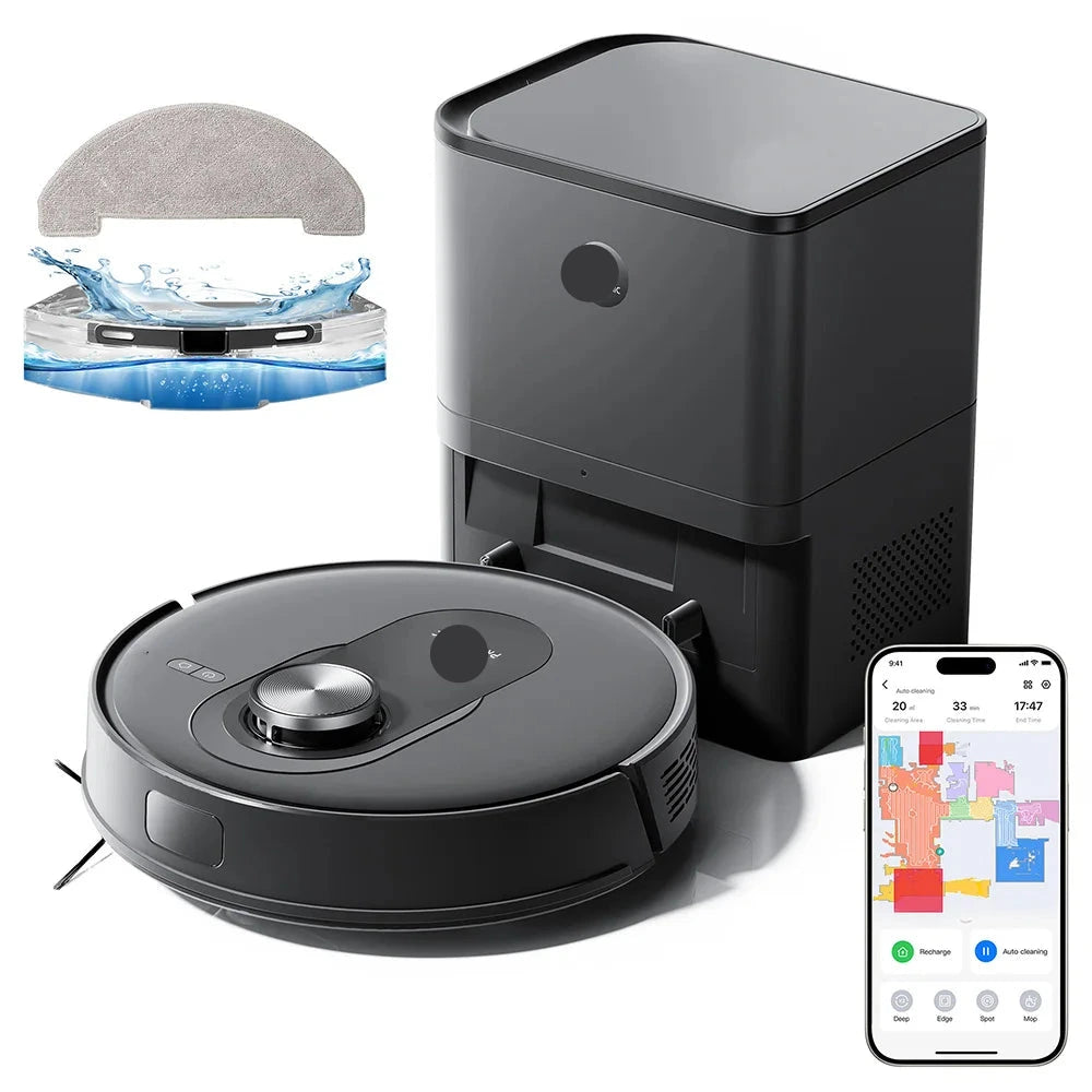 Robotstofzuiger – Dweilrobot – Automatische Stofzuiger – Schoonmaakrobot – Zelflegende Robot – 4200 Pa Zuigkracht – Compact 32 cm Hoogte