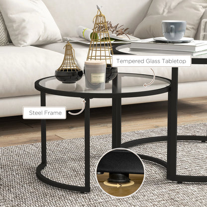 Bijzettafels – Koffietafels – Nachtkastjes – Tafel Set – Stalen Frame – Gehard Glas