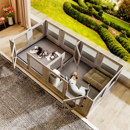Whelpbox – Puppybox – Speelren – Kennel – Gehard Glas – Doorschuifbare Scheidingswand - A - QUORE