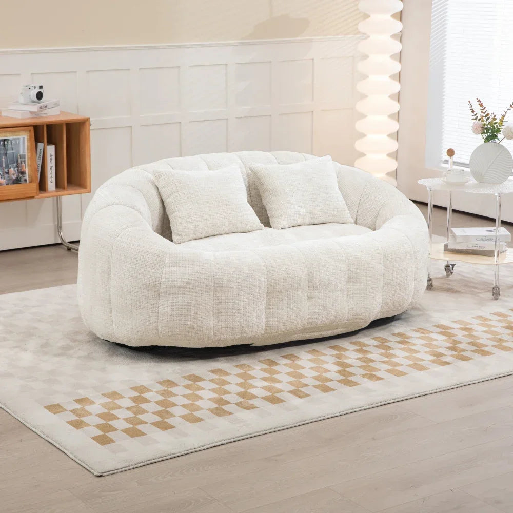 Zitzakbank – Zitzakstoel – Loungestoel – Loungebank – Zitzak – Beige Chenille – Hoogwaardig Schuim – Ruim Formaat 150x95x63 cm