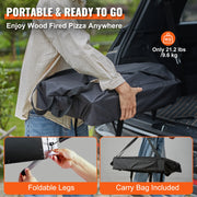 Vevor - Portable Pizza Oven - 540mm x 410mm - Gas Wood Pellet - Food Grade Stainless Steel - 101Lb Fuel Tray Capacity - Black