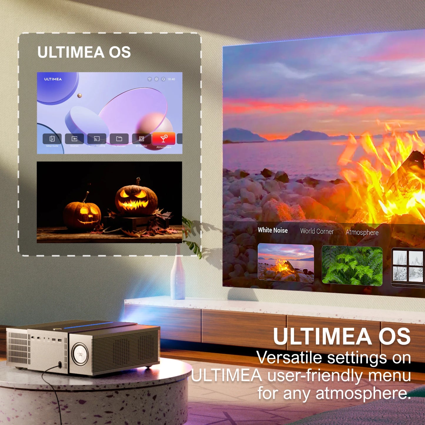 Projector – Beamer – Home Cinema Projector – Multimedia Projector – 4K Projector – 900 ANSI Lumen Helderheid – Bluetooth 5.3 Met 30W Speakers