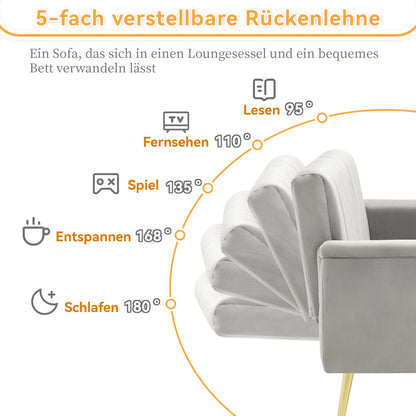Velvet slaapbank – folding sofa bed – extra slaapbank – slaapbank – bedbank – Verstelbare rugleuning in 5 standen – Royale ligoppervlakte 220x104 cm