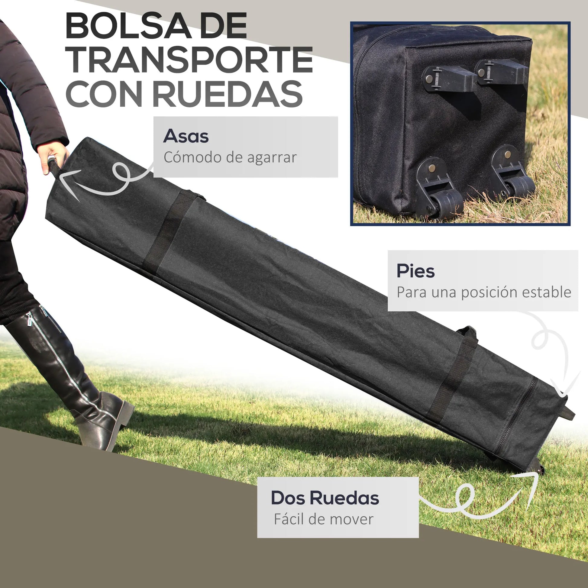 Tuinpaviljoen - Vouwtent – Pop-Up Tent – Opvouwbare Tent – Beschutting Tent – Verstelbare Hoogte – Waterafstotend Oxford Polyester – Metalen Frame - 4 x 4 m - Crème - QUORE