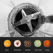 Slow Juicer - Juicer - Food Grinder - Juicer - 1201-1500W - Heavy Duty - Commercial Quality - Timer Blender - Mixer - Juicer - Fruit Food Processor - Ice Smoothies - Three Speeds - Black