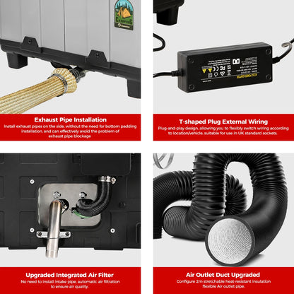 Dieselkachel – Dieselverwarming – Caravankachel – Camperkachel – Werkplaatsverwarmer – 8 kW Vermogen – Fluisterstil ≤ 35 dB