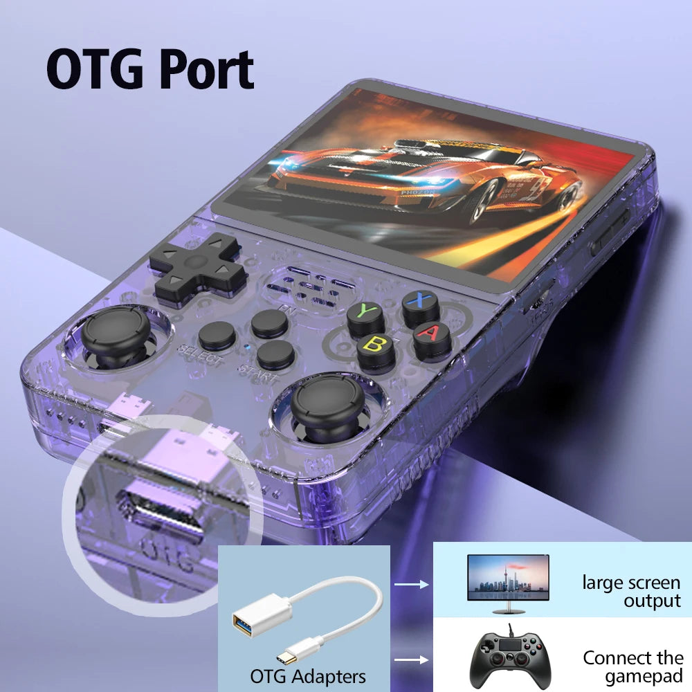 R36S Retro Handheld Video Game Console Linux System 3.5 Inch IPS Screen Portable Pocket Video Player R35S 64GB Games - QUORE