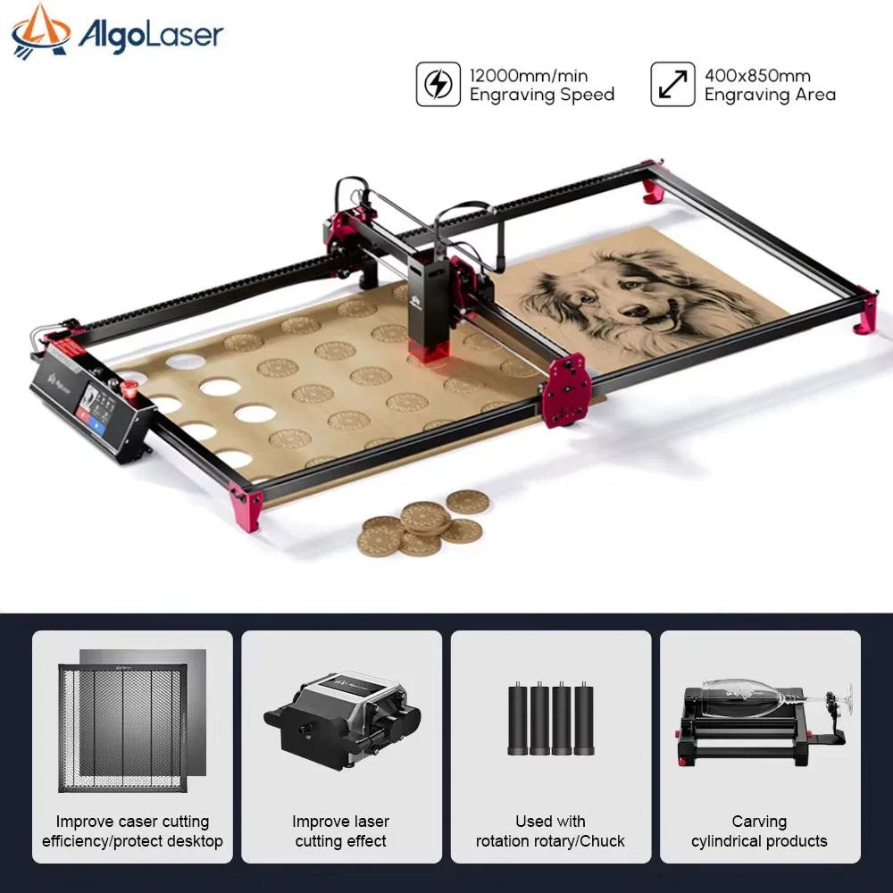 Wireless AlgoLaser DIY KIT MK2 Expand Large Area 400*850mm High Speed Laser Engraver Wood Cutting Machine with 10W Laser Module