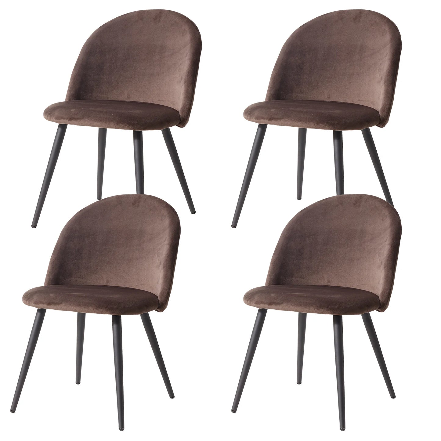 Velvet Eetkamerstoelen – Gestoffeerde Stoelen – Dining Stoelen – Velvet Stoelen – Set Van 4 – Met Metalen Onderstel – Comfortabele Zithoogte - QUORE