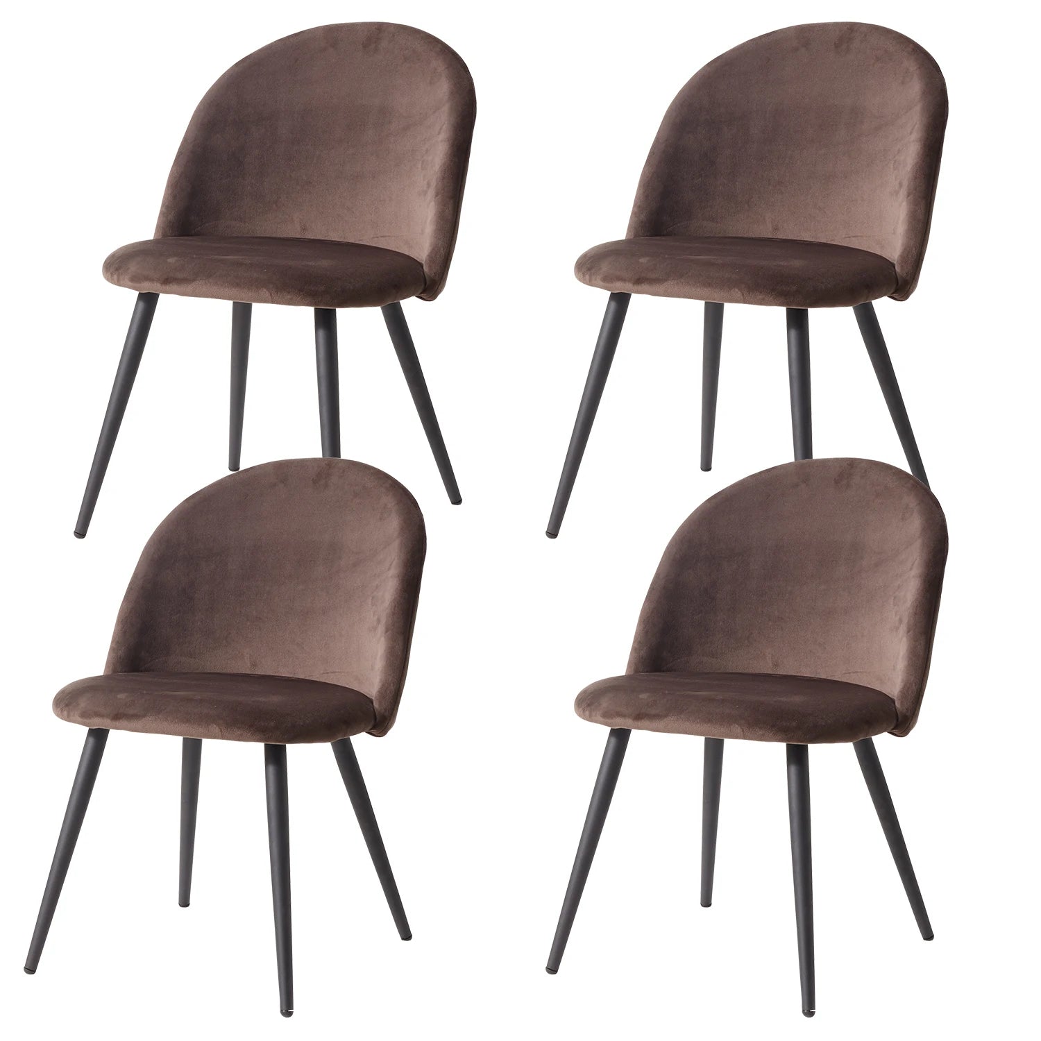 Velvet Eetkamerstoelen – Gestoffeerde Stoelen – Dining Stoelen – Velvet Stoelen – Set Van 4 – Met Metalen Onderstel – Comfortabele Zithoogte - QUORE